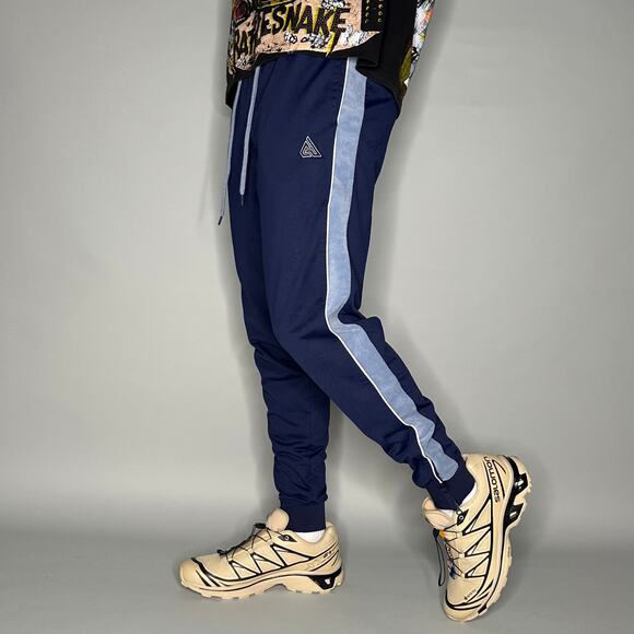 Nike Sweatpants Giannis Antetokounmpon Navy Blue Polyester Joggers Zippers Flare